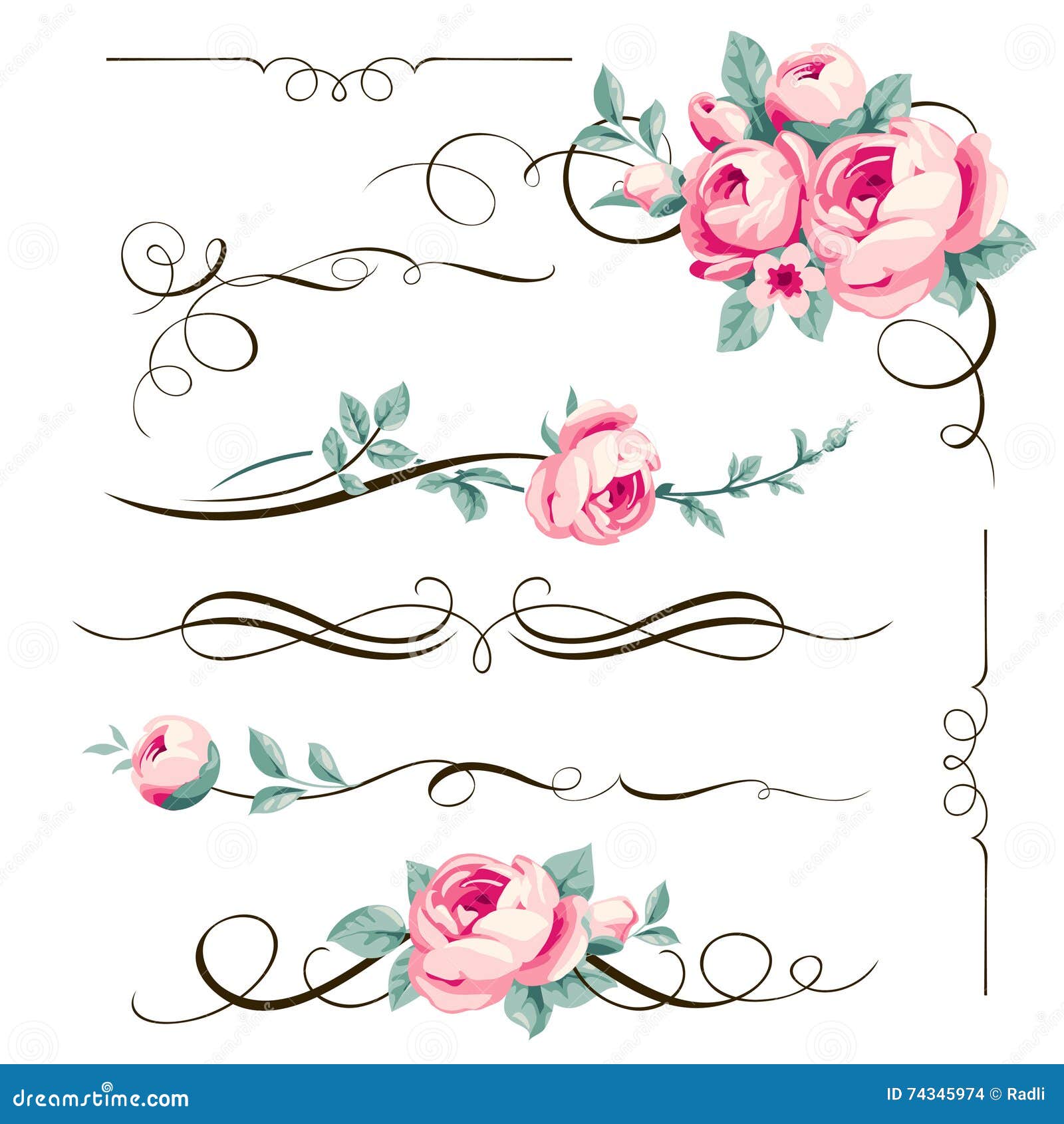 decorative calligraphic s and flowers for your .