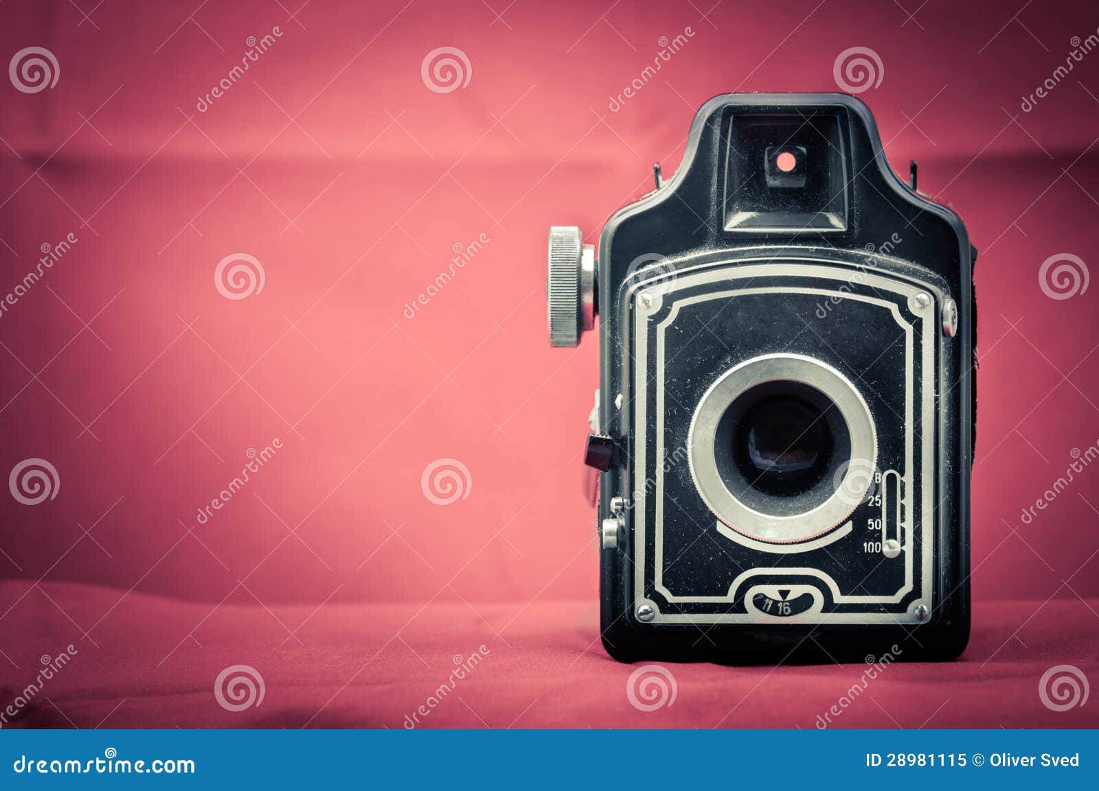 Decorative Camera Against Dark Background Stock Image Image of