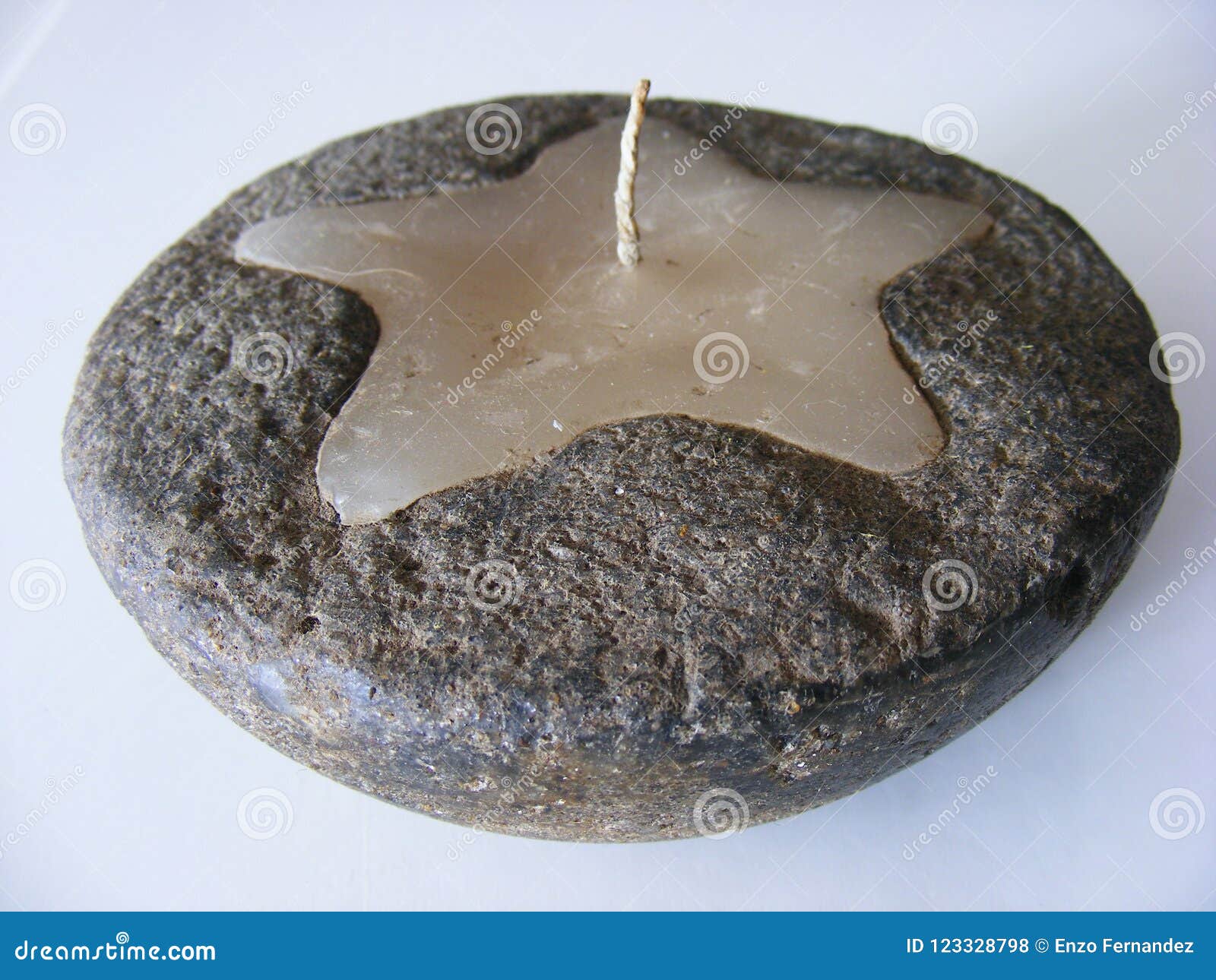 Decorative Candle Inside a Rock Stock Photo Image of rock, element