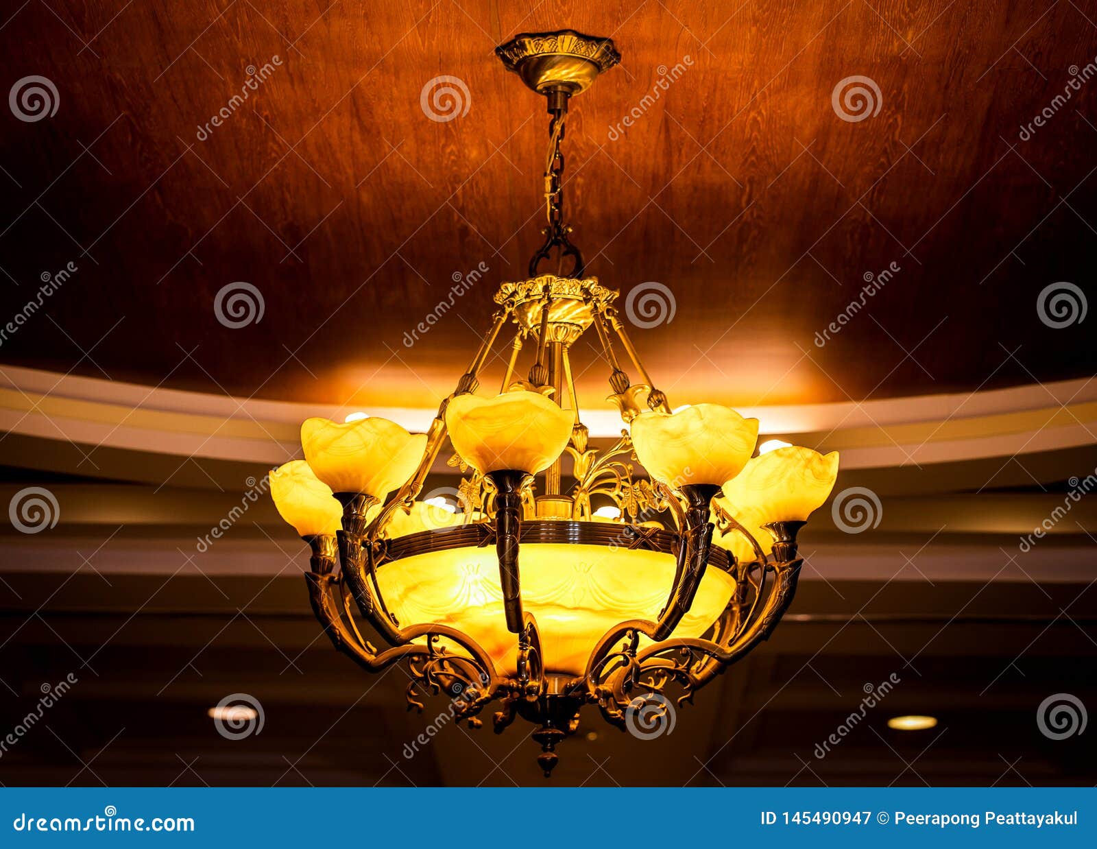Decorative ceiling light stock image. Image of classy 145490947