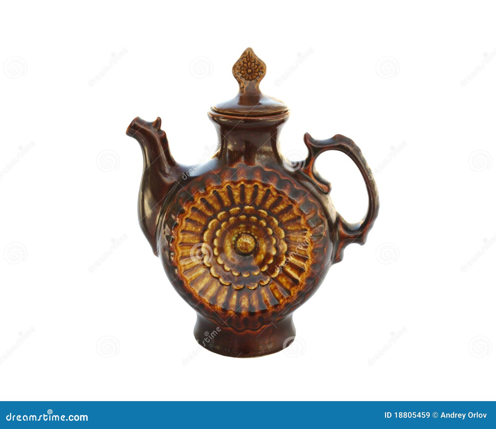 Decorative Ceramic Teapot Isolated on White Stock Image Image of culture, form 18805459
