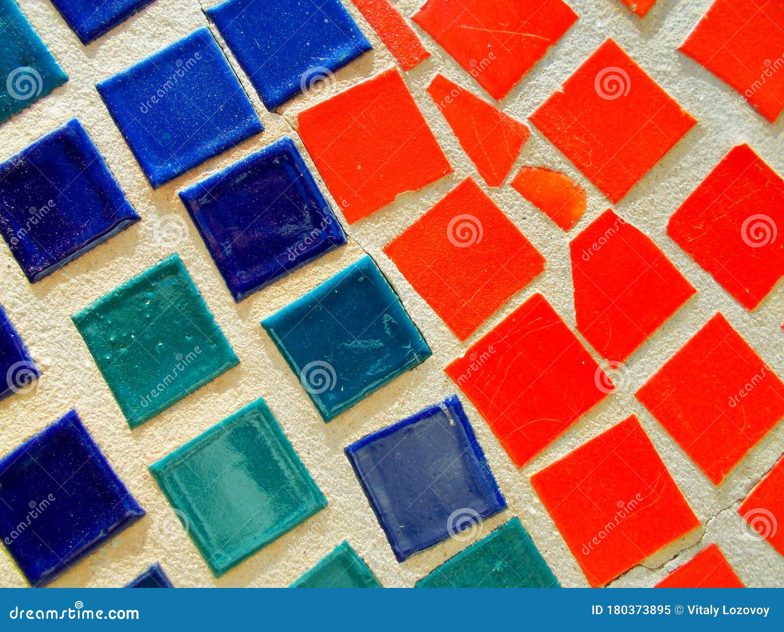 Decorative Ceramic Tiles on the Wall of the Building Stock Image