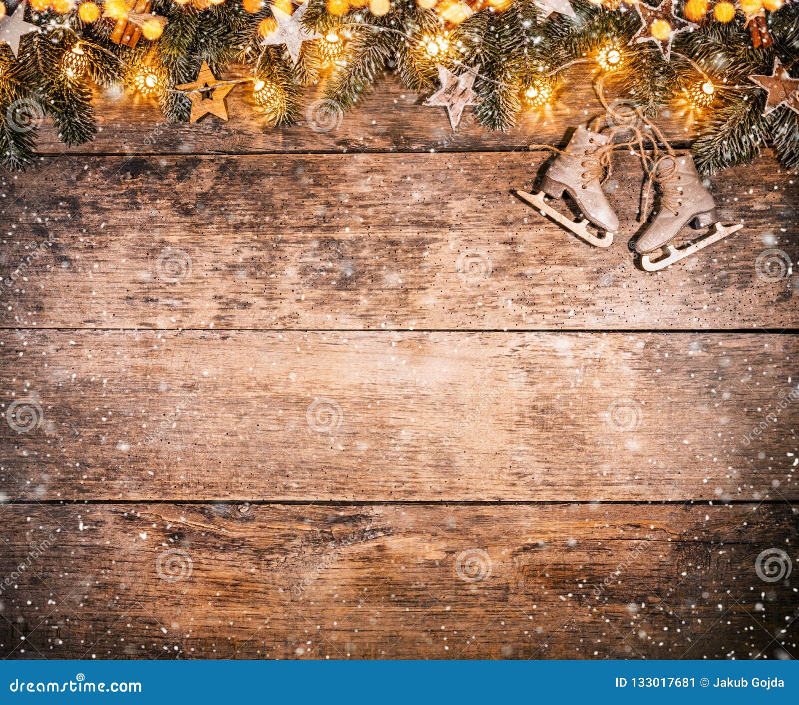 Decorative Christmas Rustic Background Stock Image - Image of ...