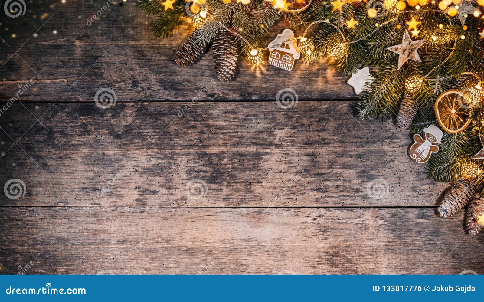 Decorative Christmas Rustic Background Stock Photo - Image of decor ...