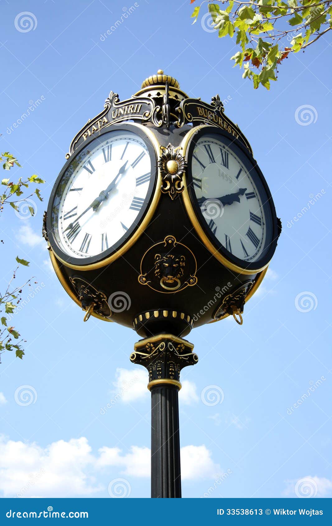 Decorative Clock in Bucharest, Romania Editorial Stock Photo Image of