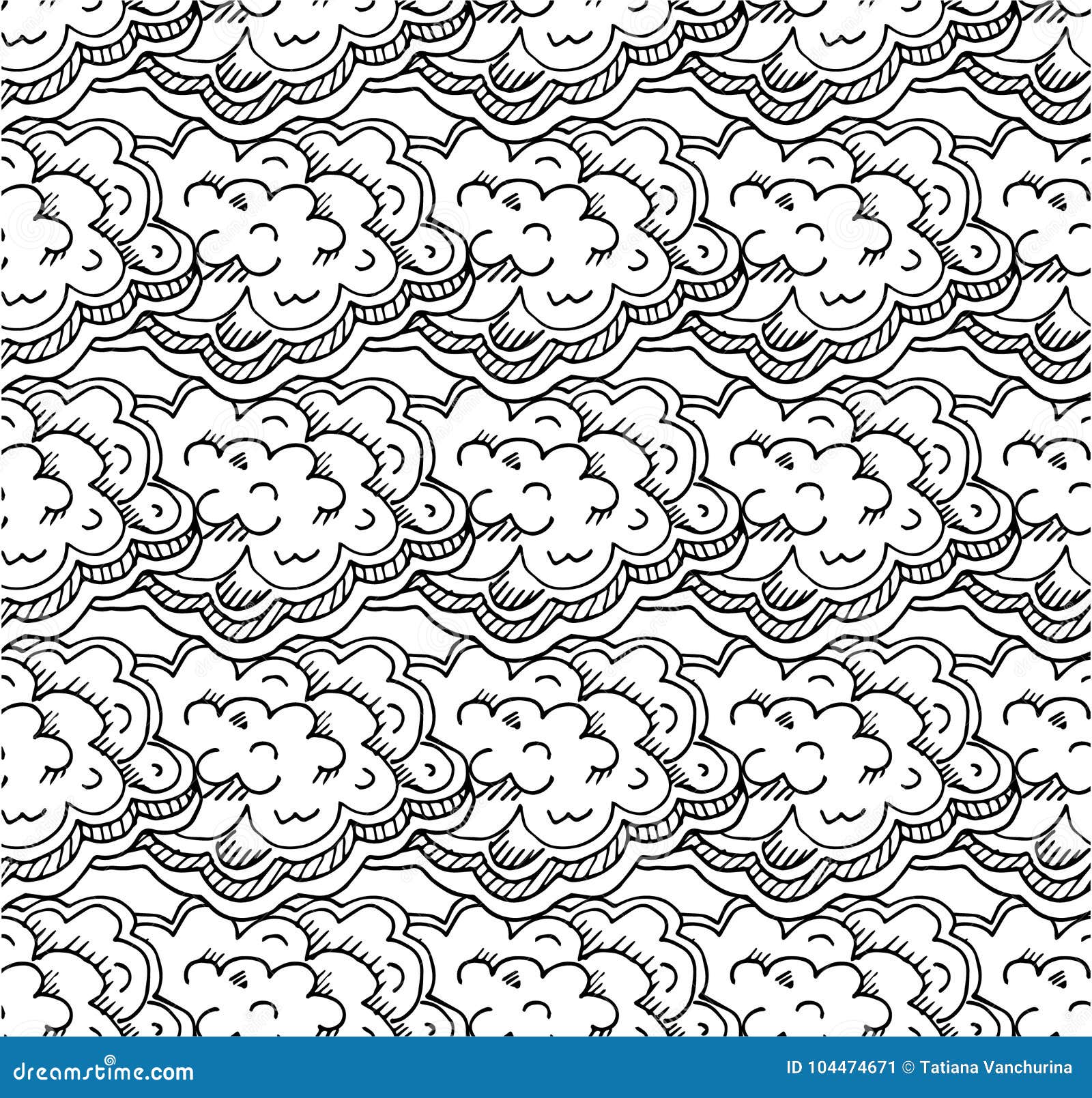 Decorative Clouds or Waves. Seamless Pattern Stock Vector ...