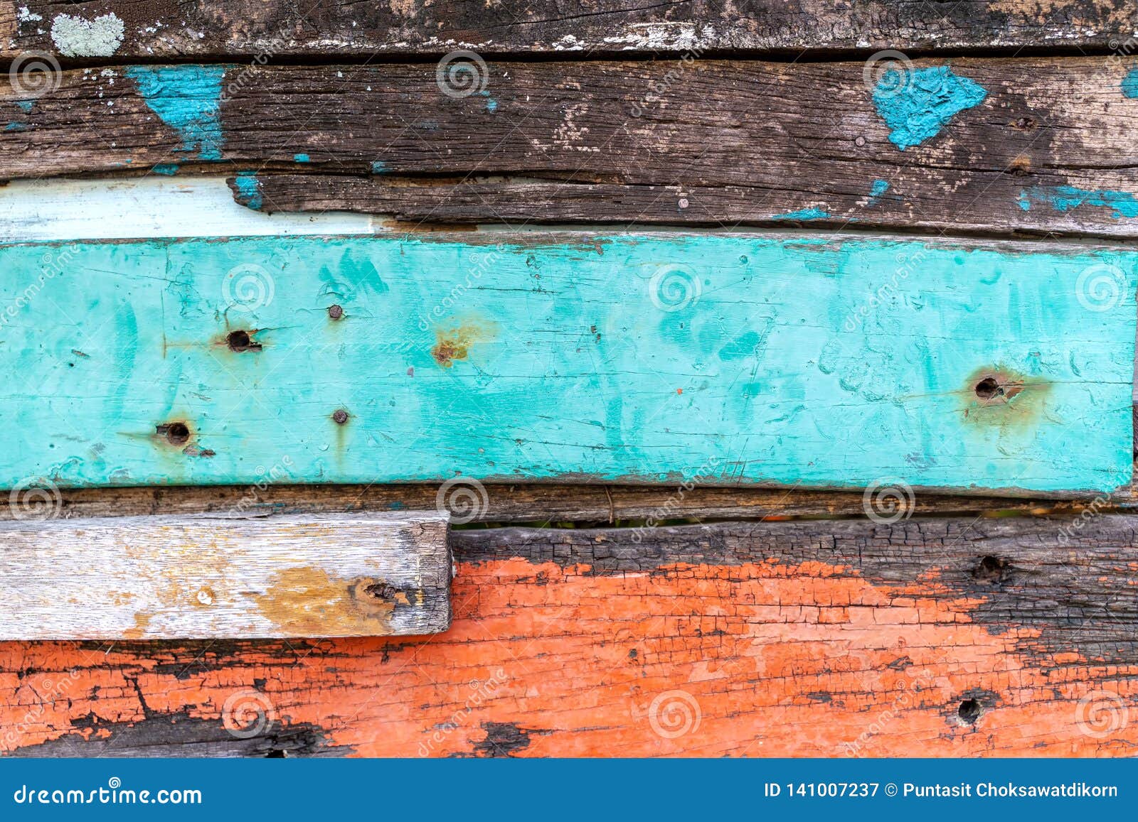Decorative and Colorful Old Wood Wall for Background Stock Image