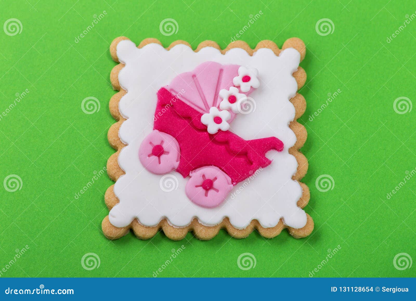 Decorative Cookies for a Newborn Baby at Baptism. Stock Photo Image