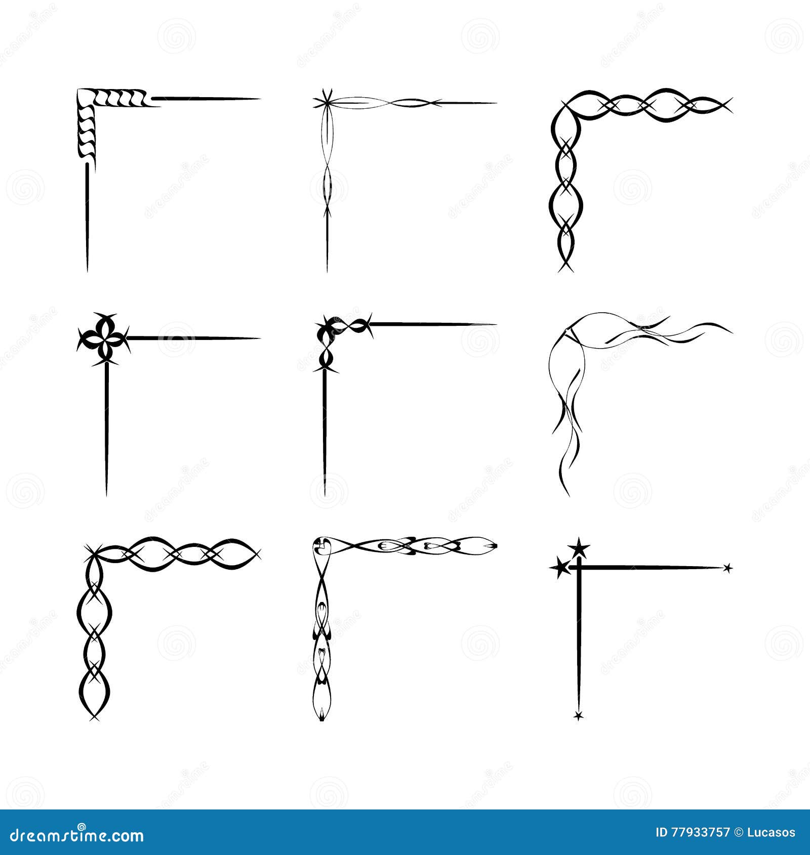 Decorative Corner Frame Set Stock Vector - Illustration of museum