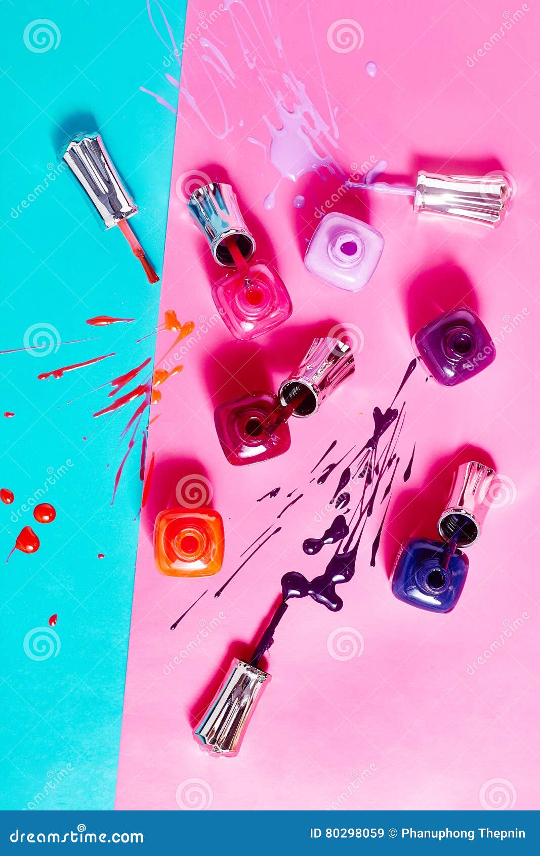Decorative cosmetic set stock image. Image of polish 80298059