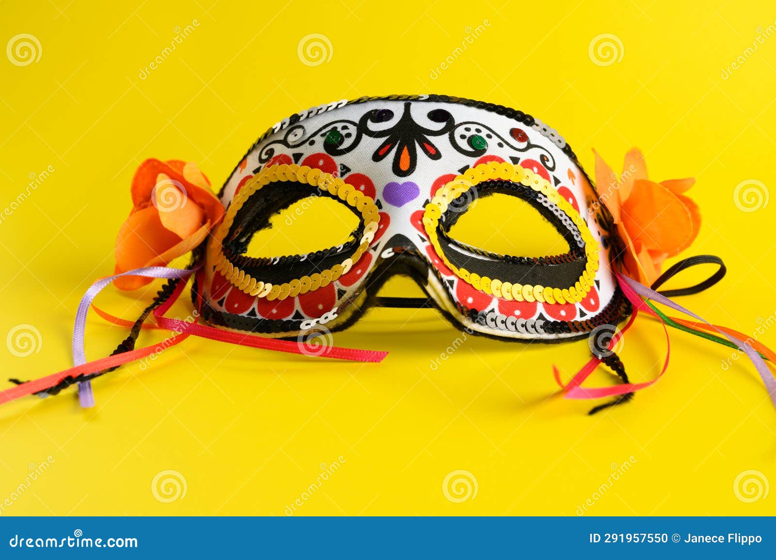 decorative day of the dead or dia de los muertos mask or halloween mask. calaveras or calaca