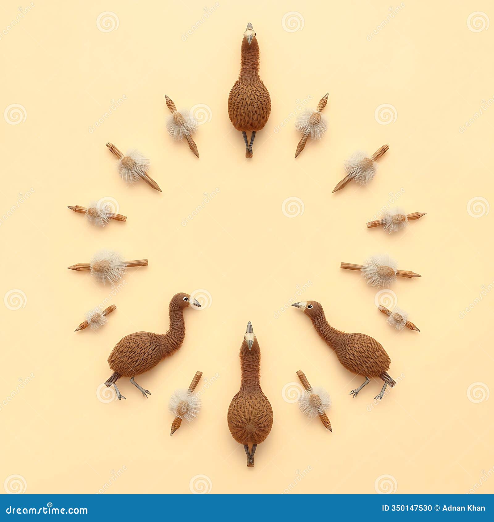 a decorative display of ghugra arranged neatly on a pastel beige background