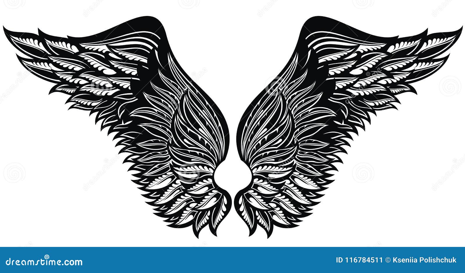 Set of eagle wings in tattoo style Design  Stock Illustration  74239033  PIXTA