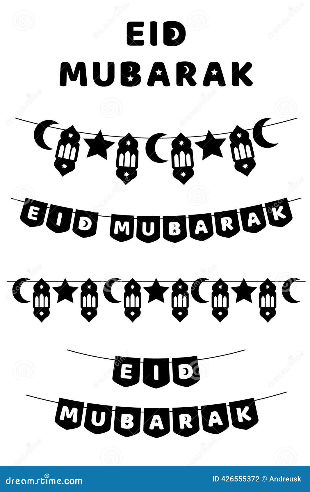 35 Eid Mubarak Adesivi Etichette Lucido Oro Lamina Viola Luna - Foto 5