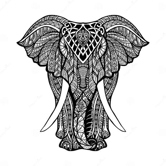 Decorative Elephant Illustration Stock Vector - Illustration of indian ...