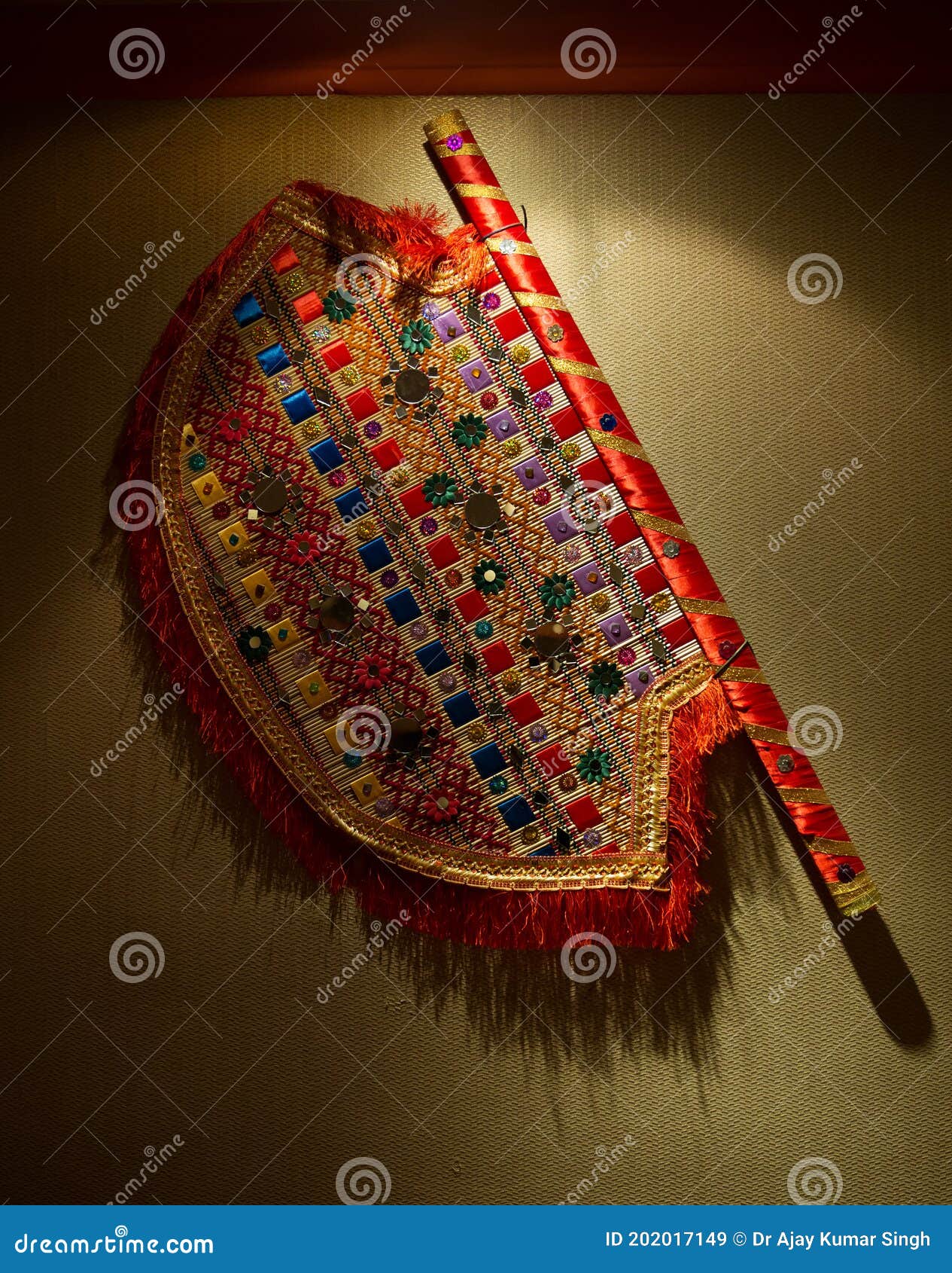 Decorative Fan Hanging on the Wall Stock Image Image of handmade