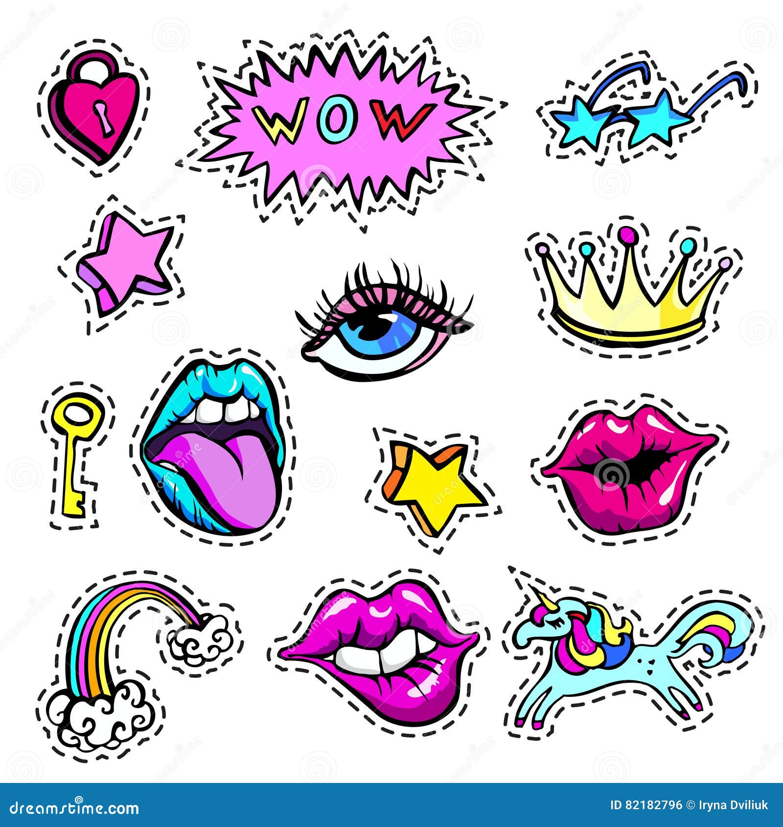 Decorative Fashion Patch Badges Stock Vector - Illustration of icon ...