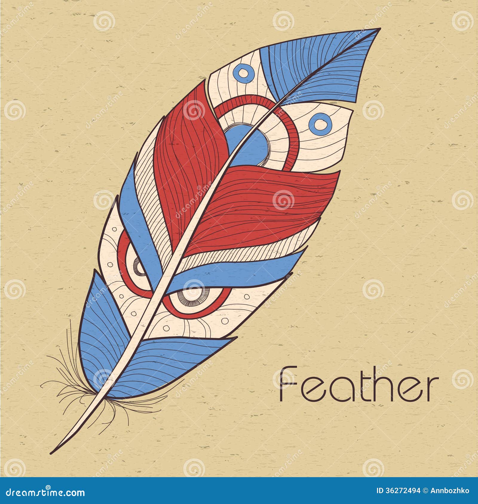 Decorative feather stock vector. Illustration of card 36272494