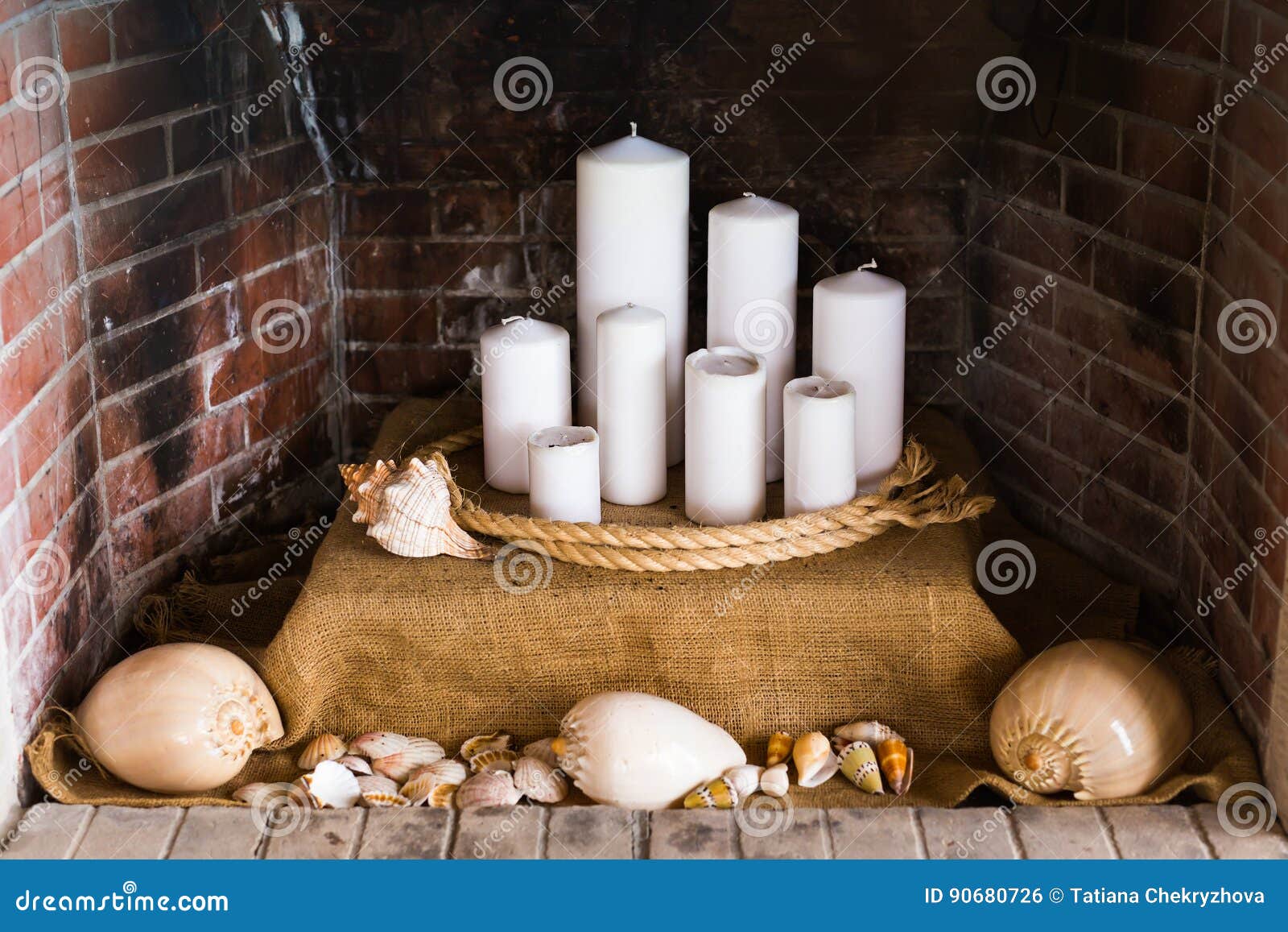 Decorative Fireplace with Candles Stock Photo Image of advent