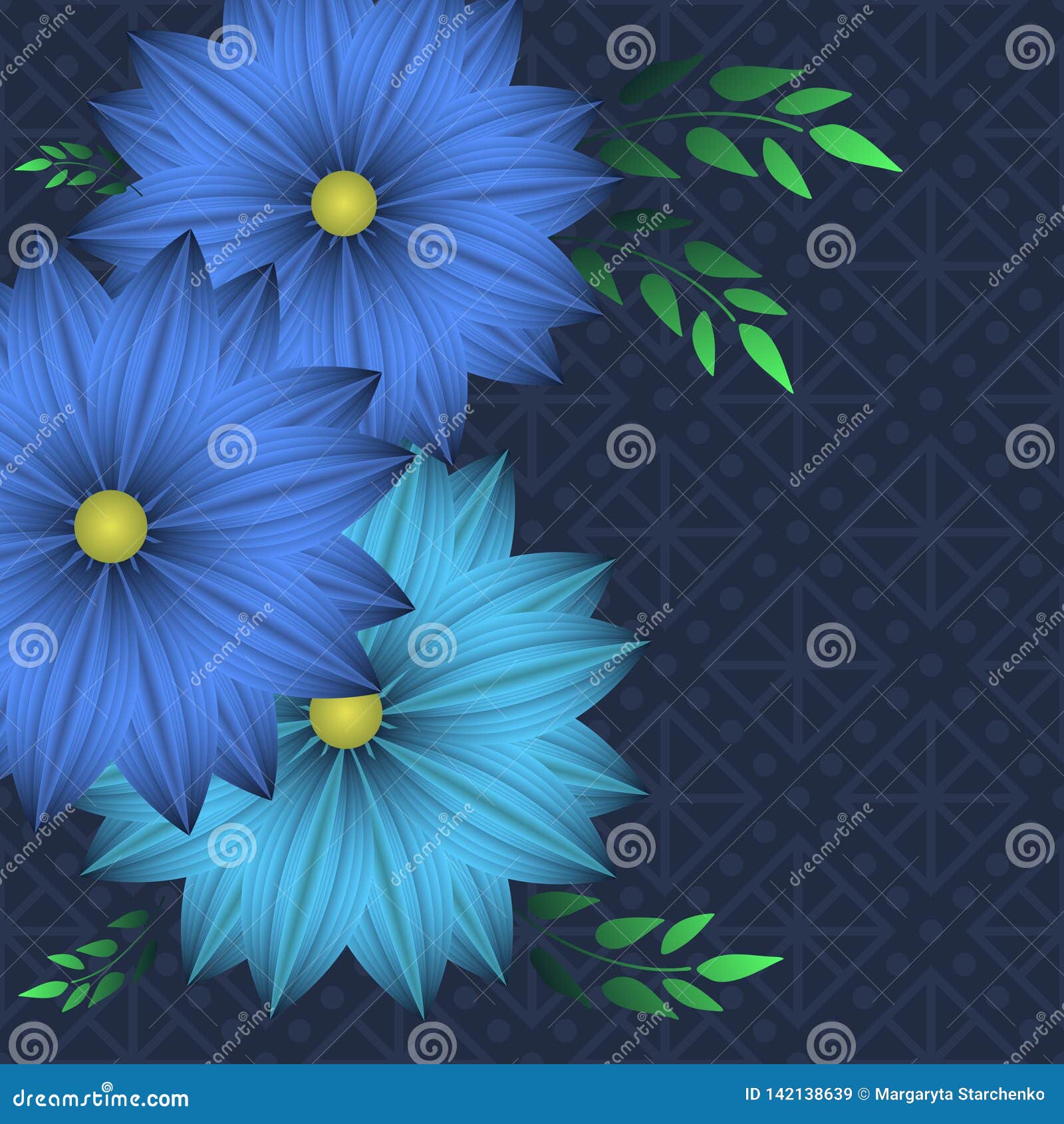 Decorative floral card stock vector. Illustration of leaf 142138639