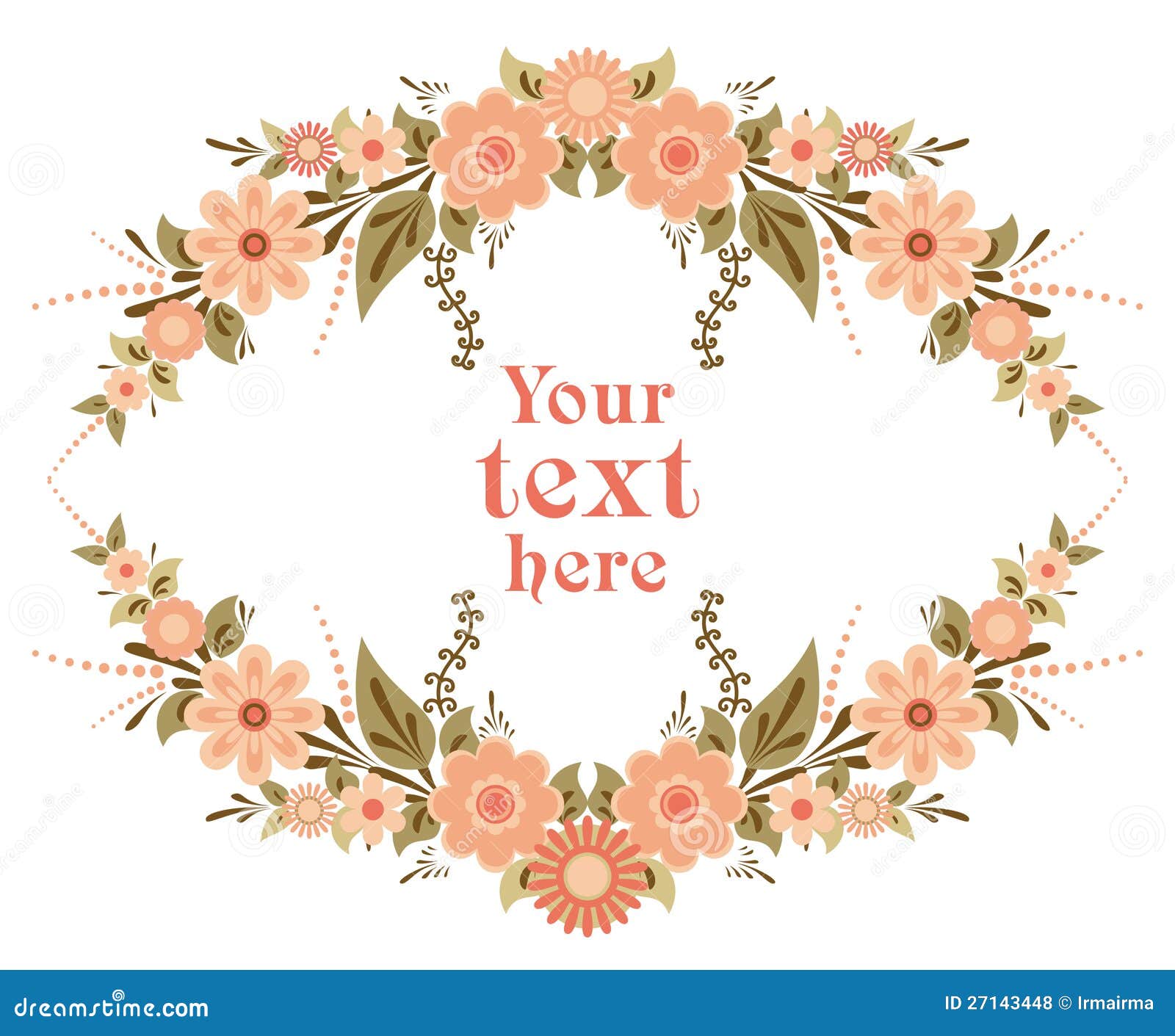 Decorative Floral Card Template Stock Vector Illustration Of Border Bouquet 27143448