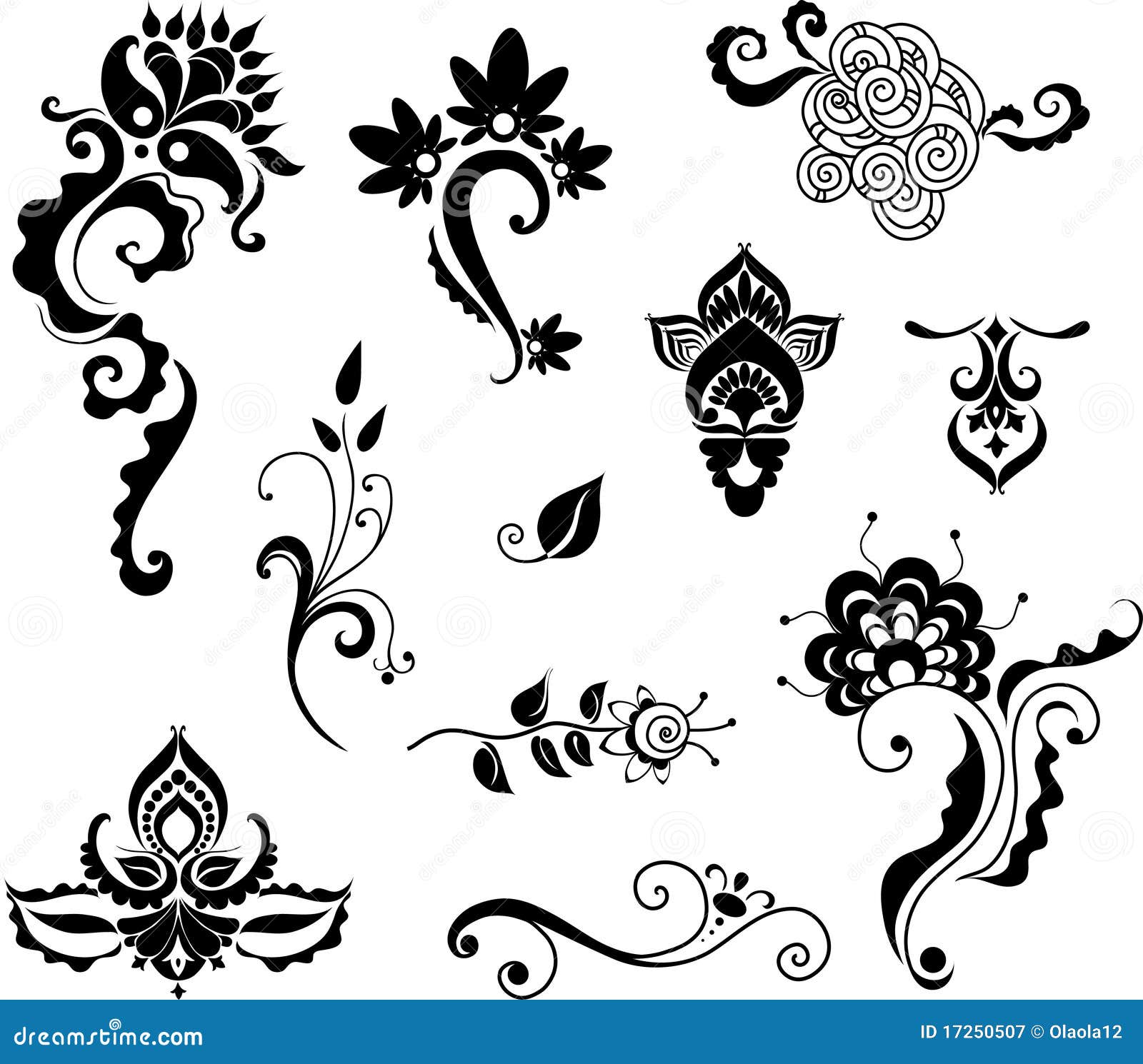 Decorative Floral Elements For Design Stock Vector Illustration Of Leaves Form