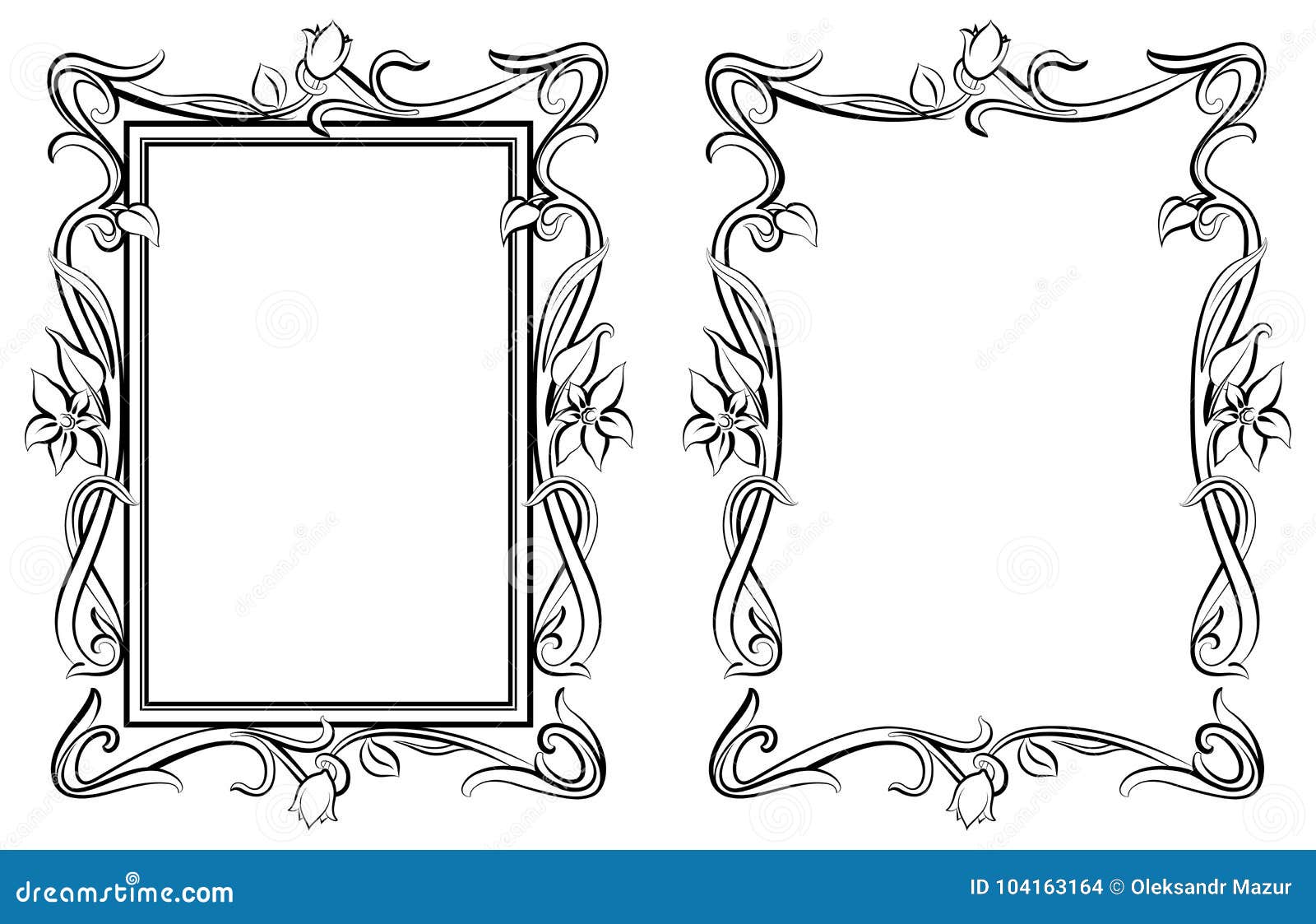 Download Decorative Floral Modern Style Frames Stock Vector ...