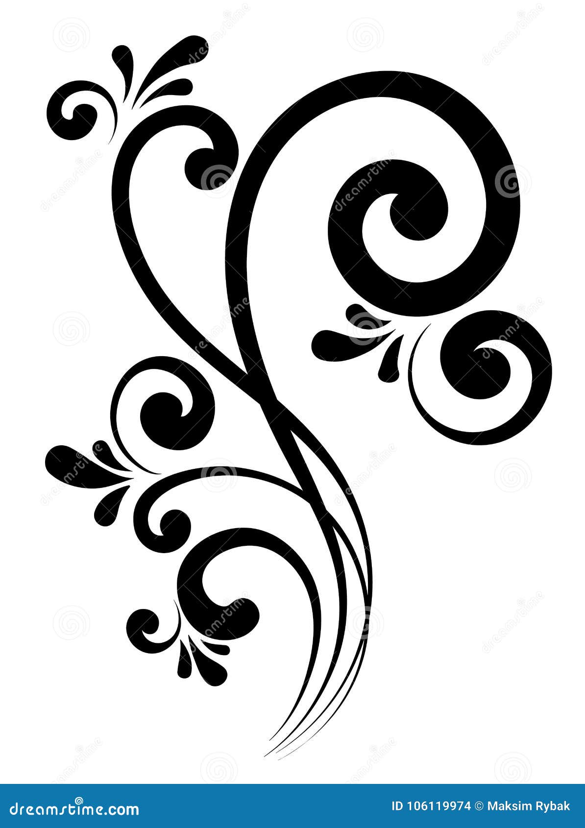 Decorative Floral Vector Monogram Stock Vector - Illustration of vector