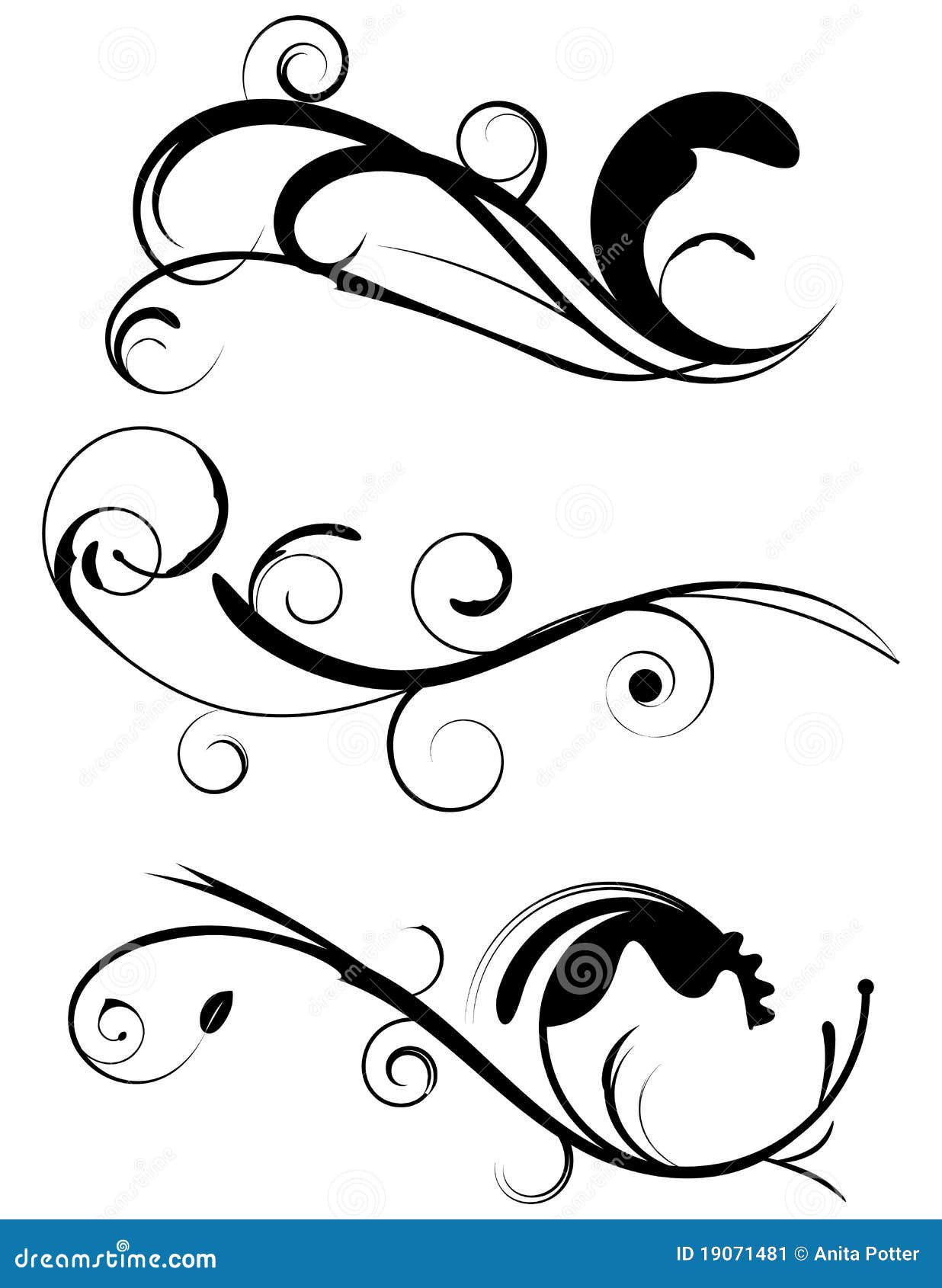 Decorative Flourishes Set 1 Stock Image Image 19071481