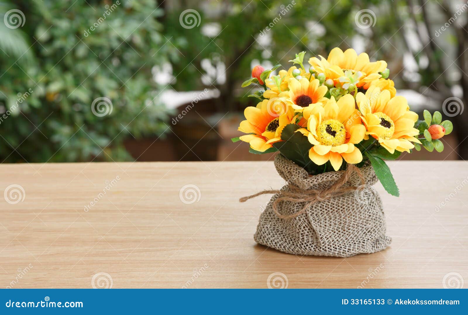 Decorative Flower on Wooden Desk Stock Image Image of gift, home
