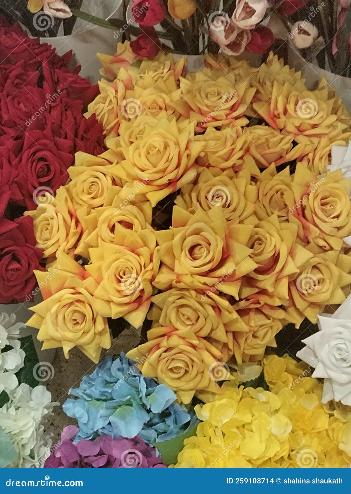 Decorative flowers stock photo. Image of flowers, artificial 259108714