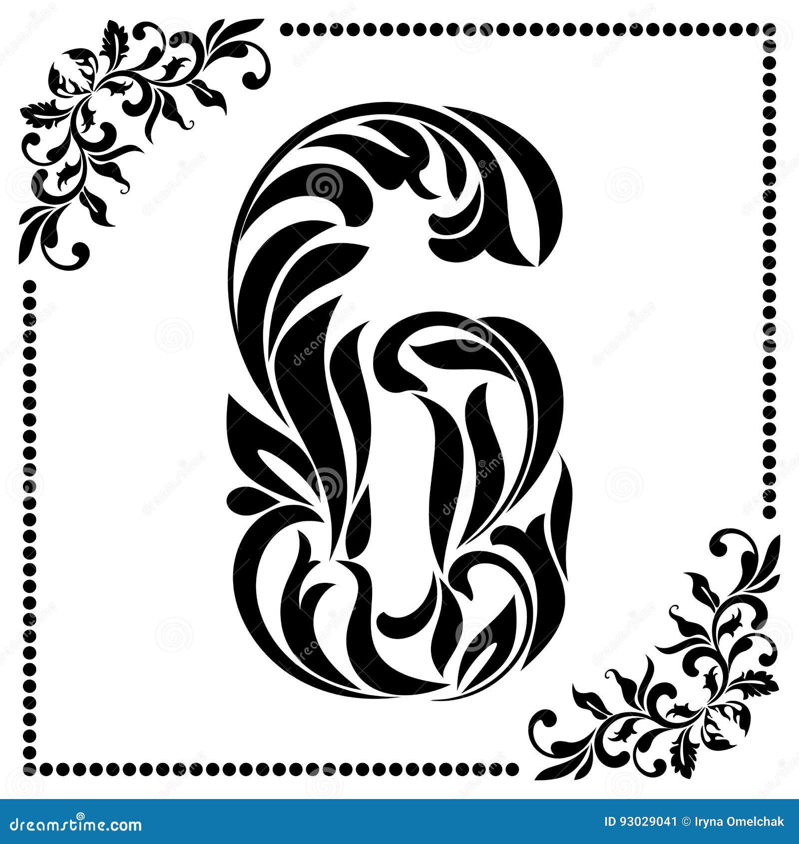 Decorative Font With Swirls And Floral Elements. Ornate Decorate Stock ...