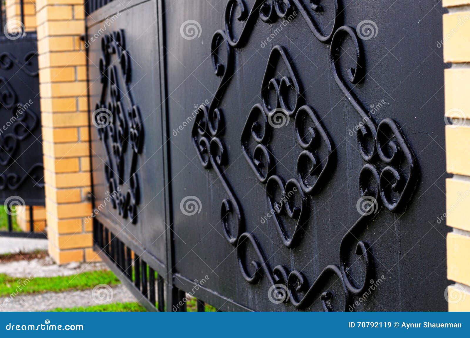 Decorative Black Iron Gate Stock Image Image of separation