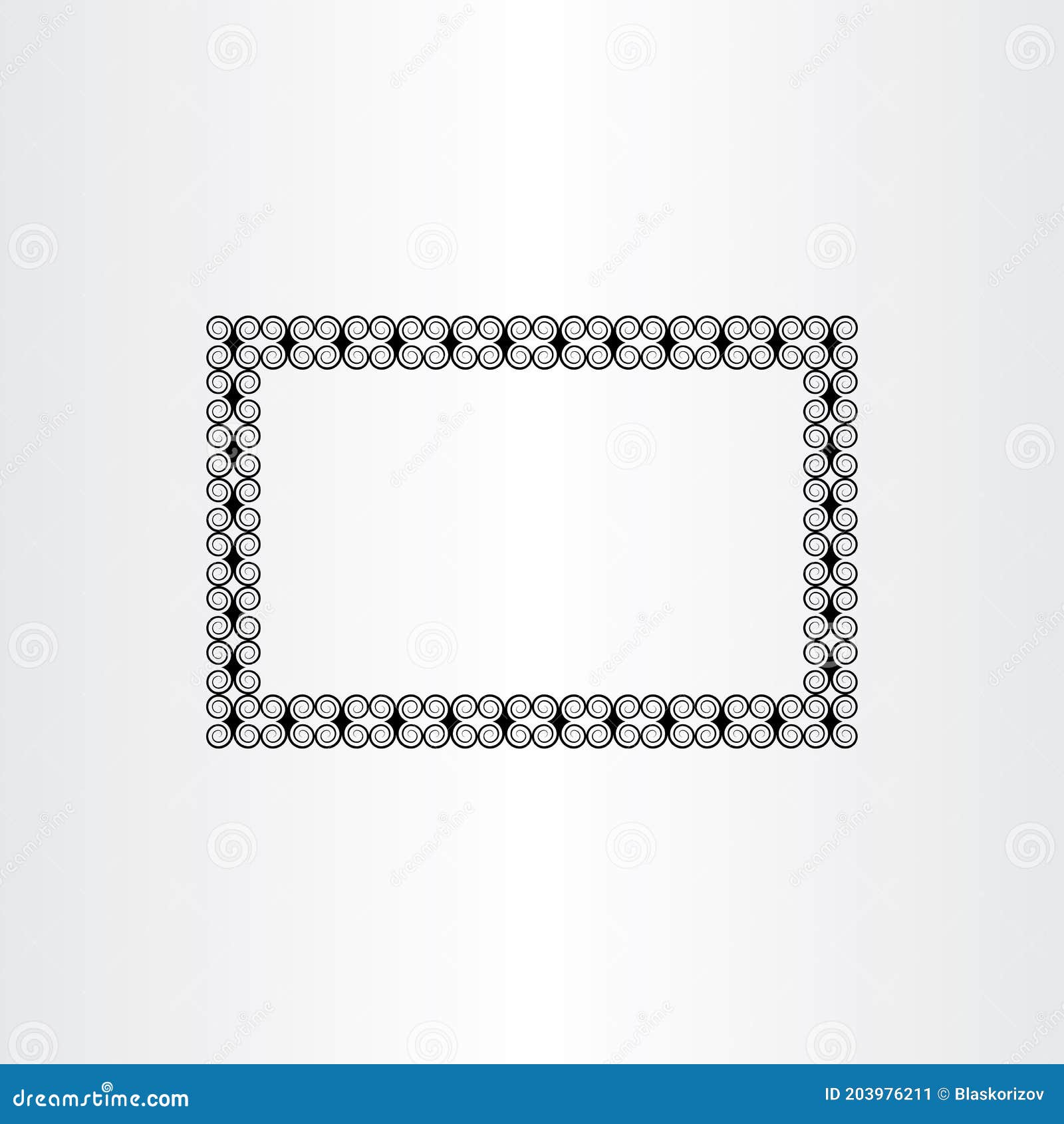 Decorative Frame Background Black Border Vector Illustration Stock
