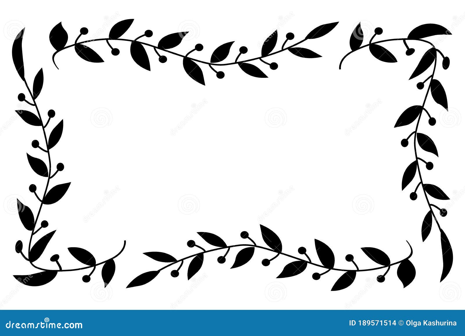 Decorative Frame. Floral Swirls and Flowers Stock Vector - Illustration ...