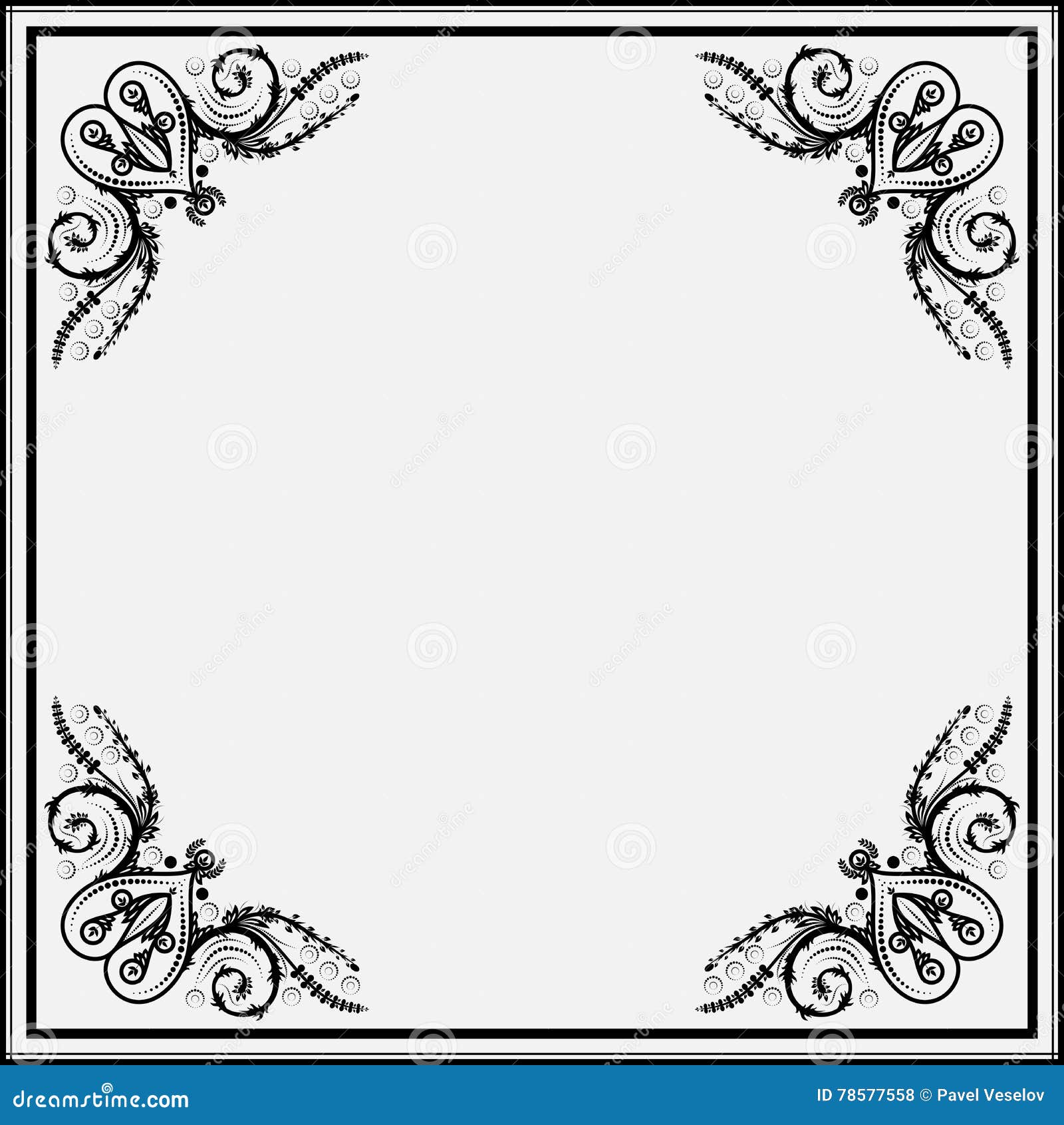 Decorative Frame with Ornaments Stock Vector Illustration of drawing