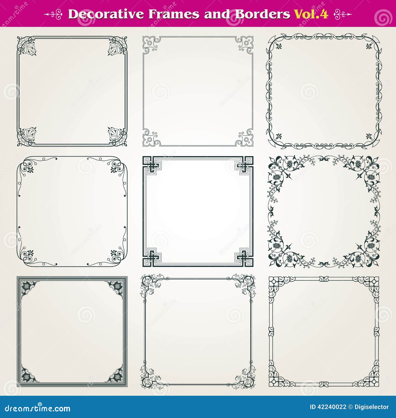 decorative frames and borders set 