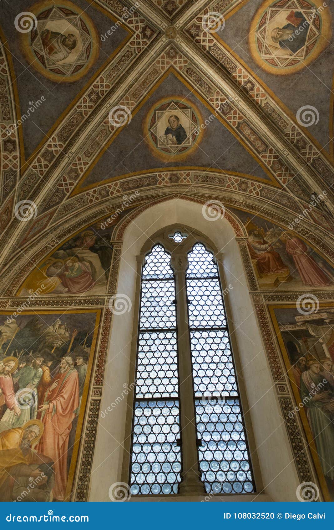 decorative frescoes in florence, italy