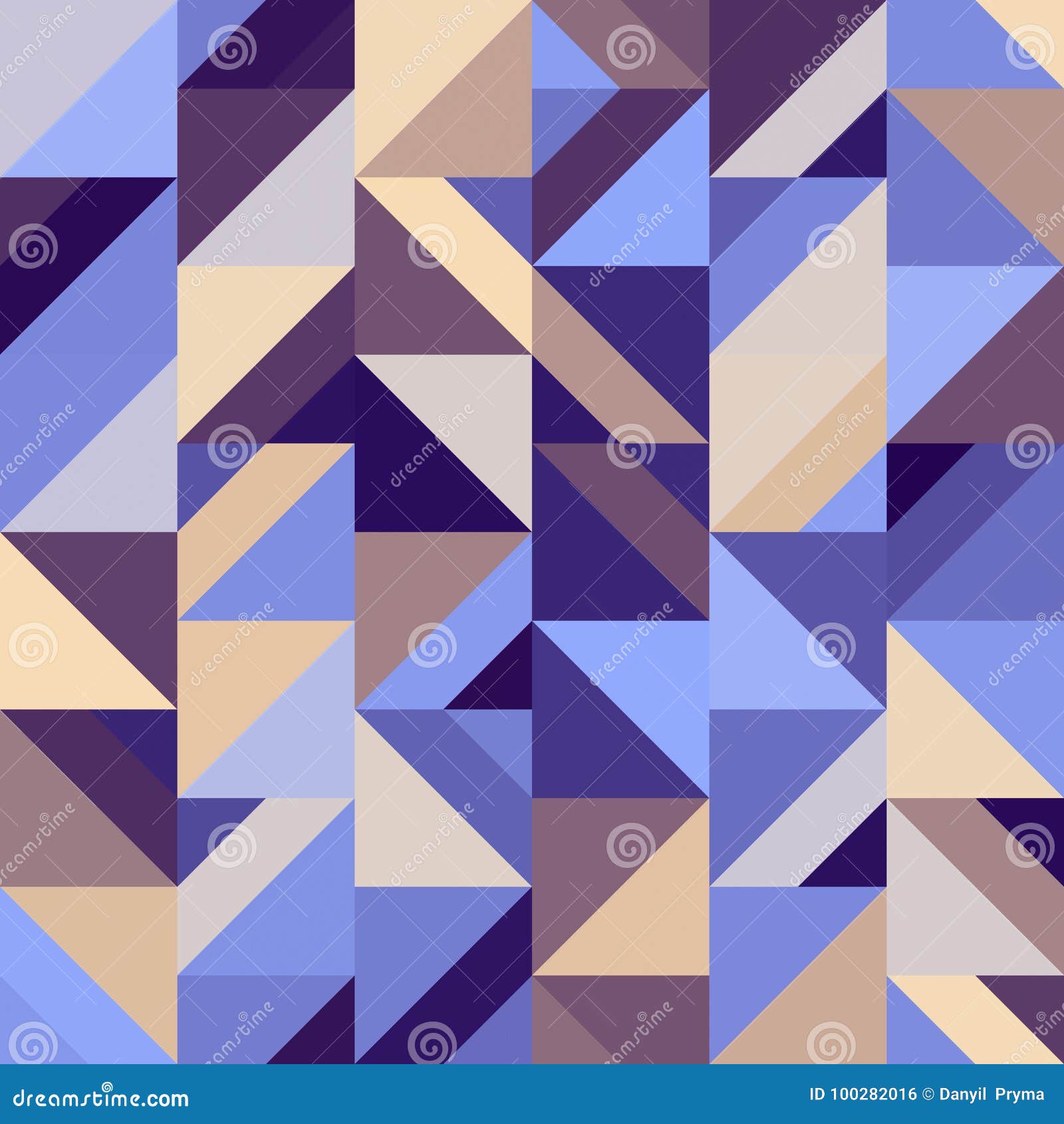 Decorative Geometric Shapes Seamless Pattern Stock Illustration