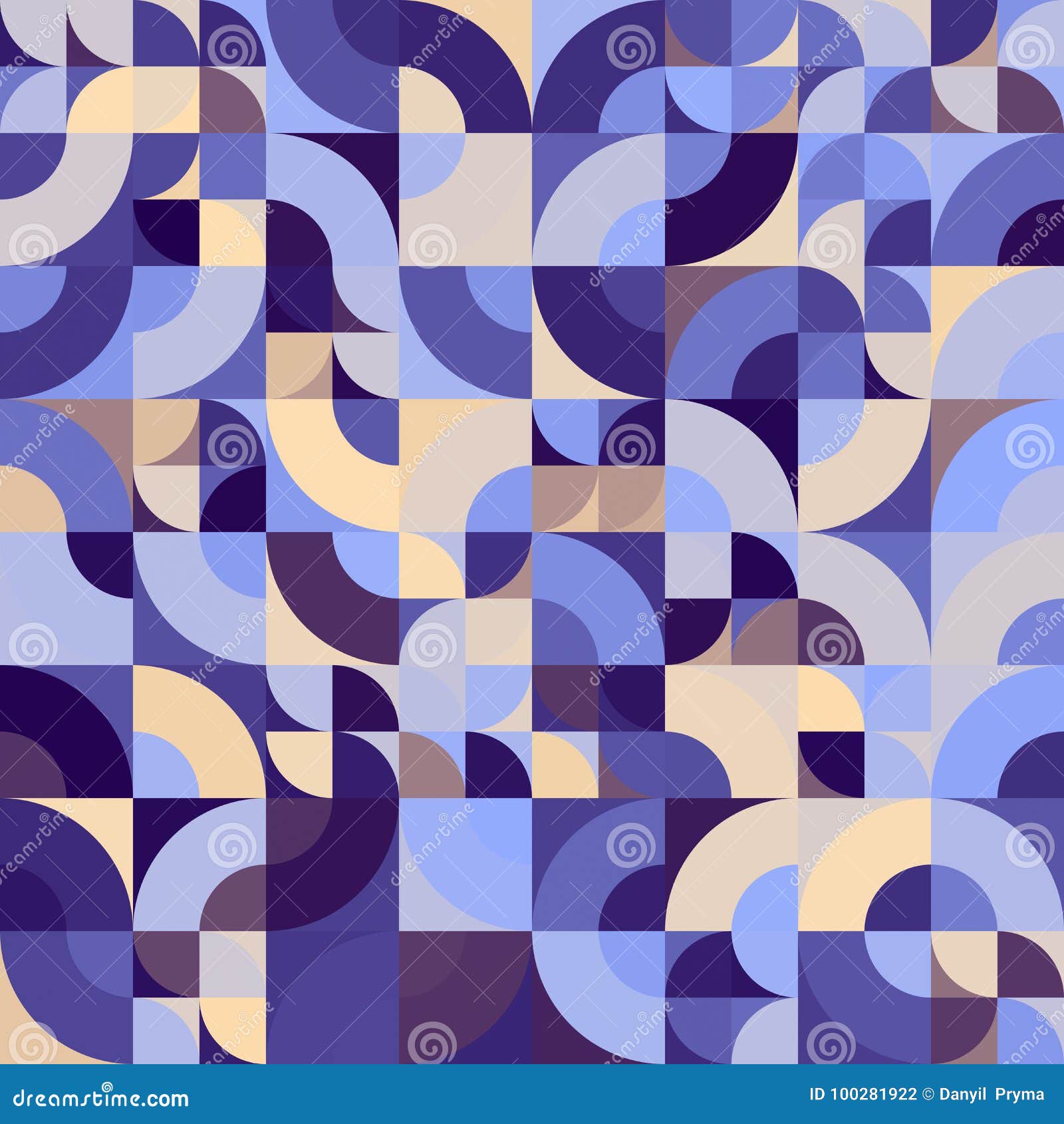 Decorative Geometric Shapes Seamless Pattern Stock Illustration