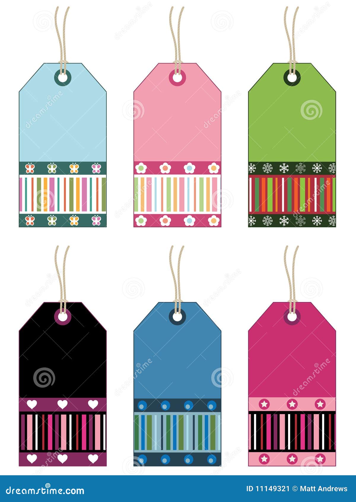 Decorative gift tags stock vector. Illustration of gift 11149321