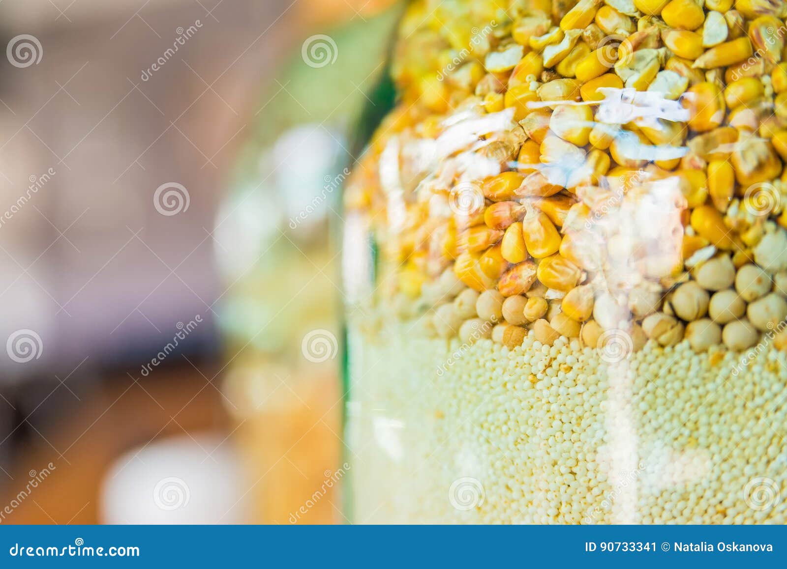 Decorative Glass Jar with Grains Stock Image Image of healthy, kitchen 90733341