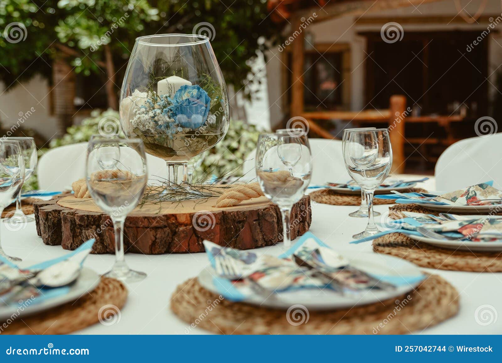 Decorative Glass on the Table in a Wedding Stock Photo Image of