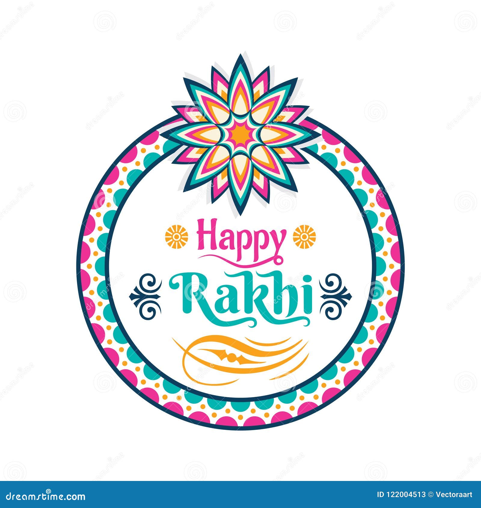 Decorative Happy Rakhi Festival Greeting Card Design Stock Vector ...