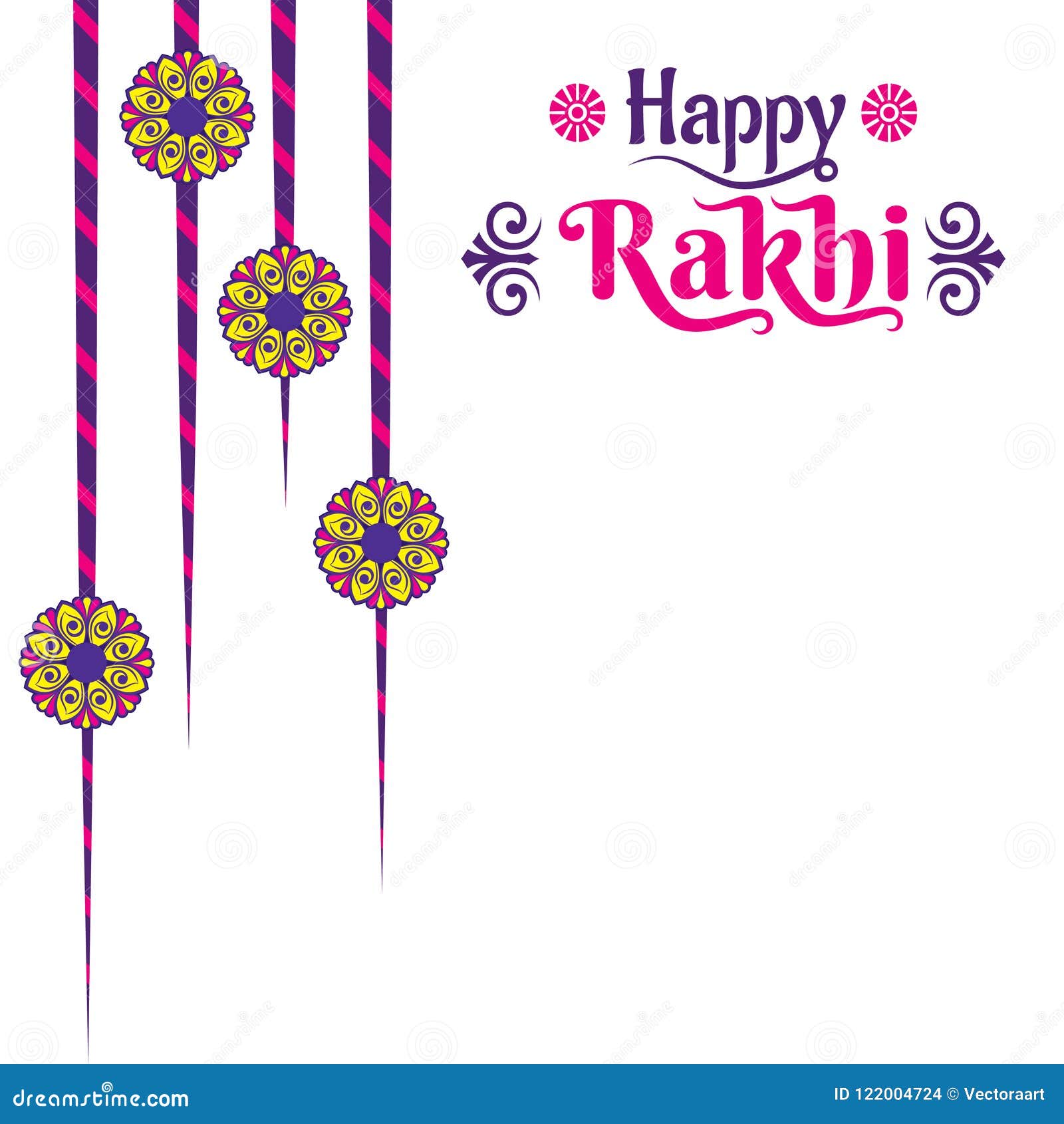 Decorative Happy Rakhi Festival Greeting Card Design Stock Vector ...