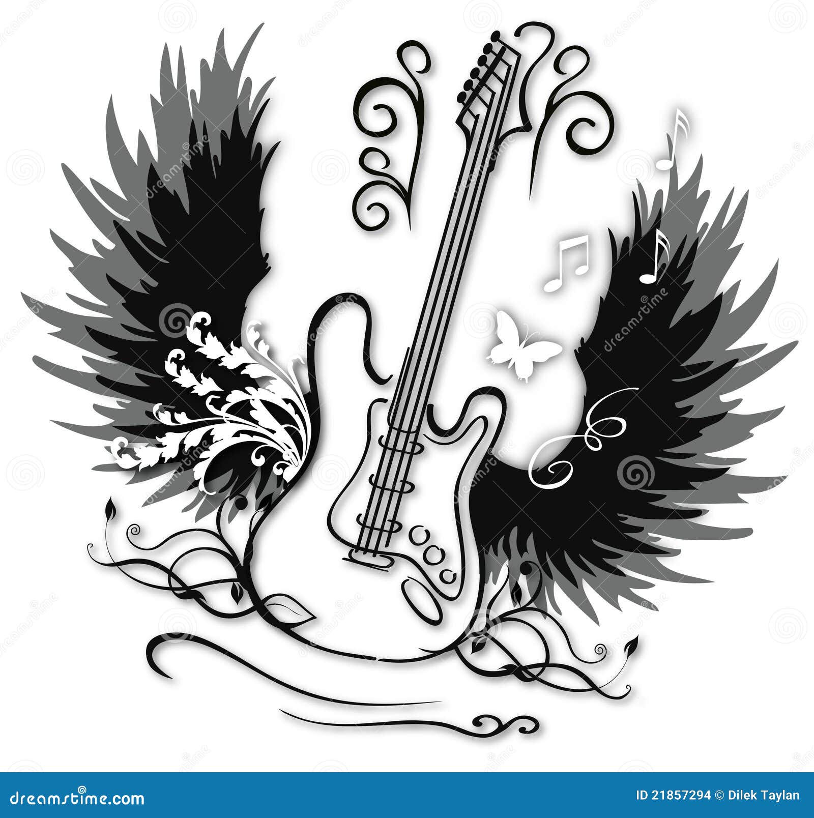 Decorative guitar stock vector. Illustration of maestro 21857294