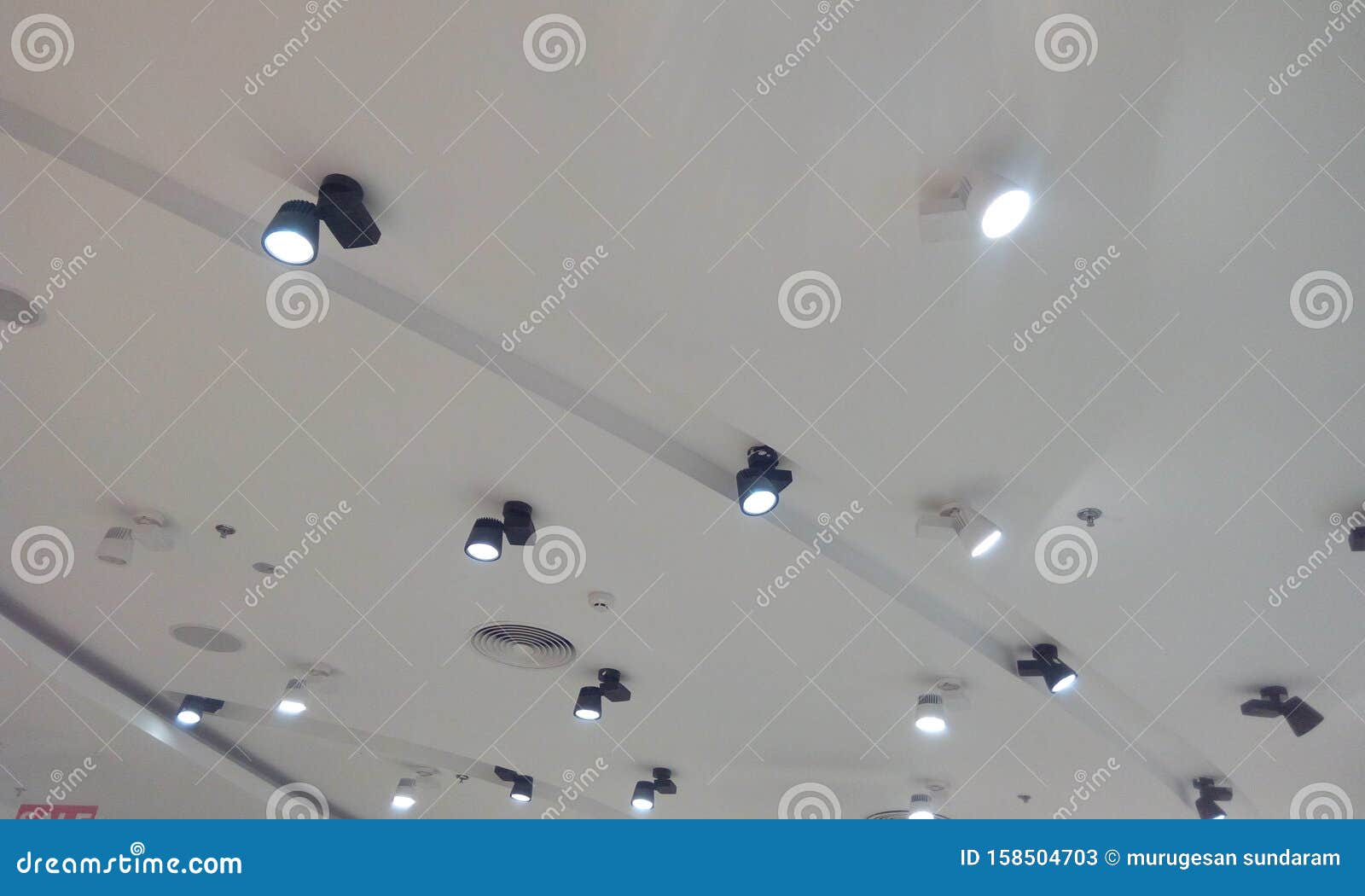 Decorative Gypsum False Ceiling Design with Down Lights Stock ...