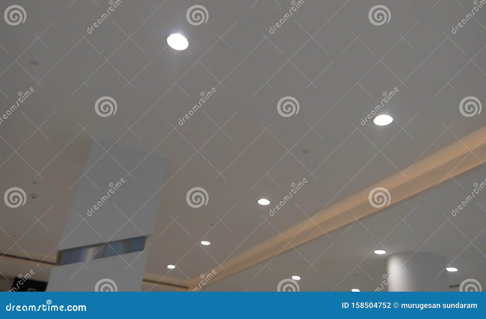 Decorative Gypsum False Ceiling Design with Down Lights Stock ...