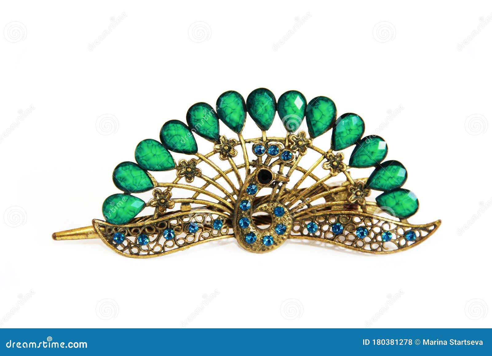 Decorative Hair Clip with a Design of Multicolored Stones Stock Photo