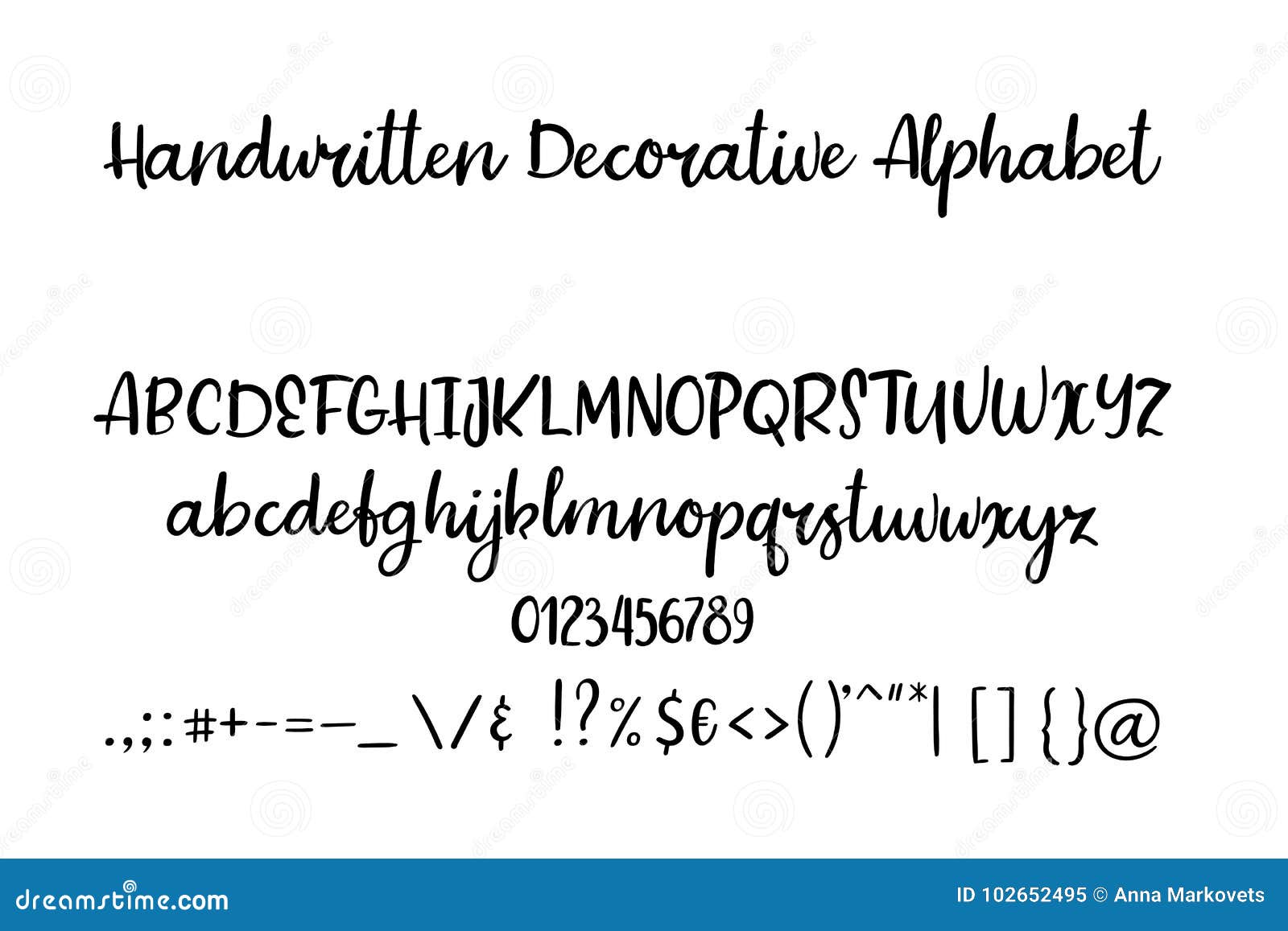 Decorative Hand Drawn Alphabet Handwritten Brush Font Modern